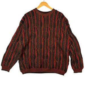 Vintage LAVANE NEW YORK XL‎ Mens Sweater Geometric Stripe Knit Pullover